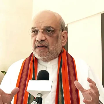 Union Home Minister Amit Shah speaks to the media on Congress leader P. Chidambara’s statement ( West Bengal )